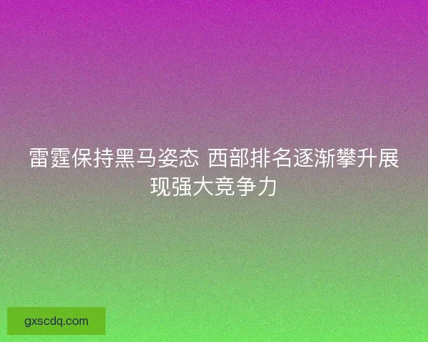雷霆保持黑马姿态 西部排名逐渐攀升展现强大竞争力